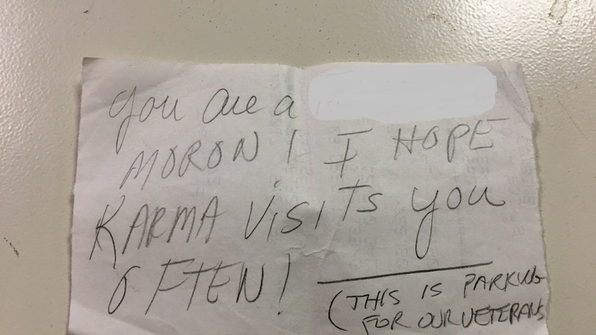 navy vet scathing note north carolina