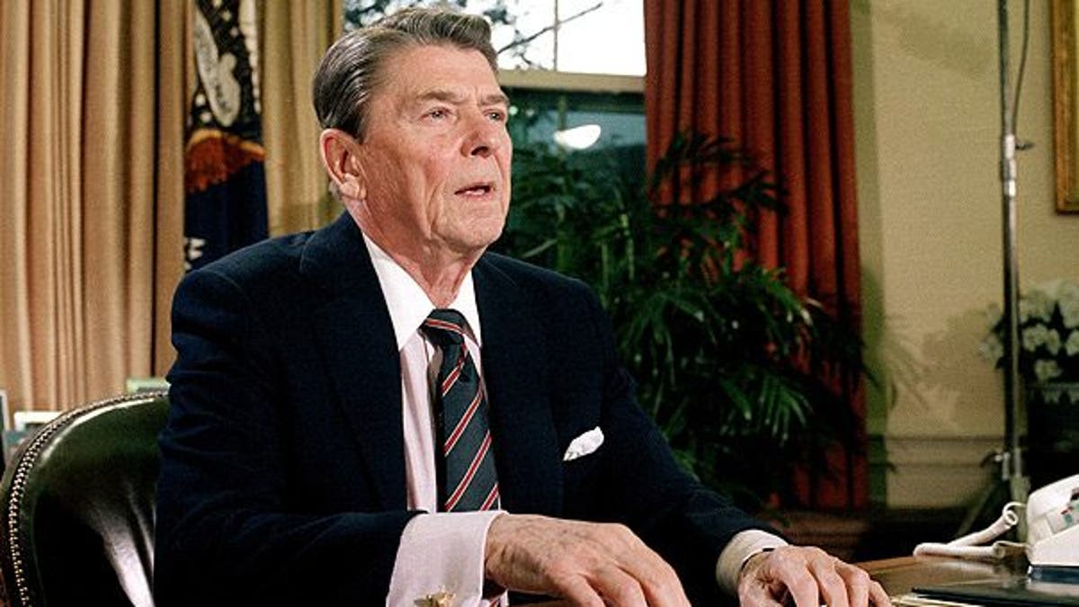 Jan. 28, 1986: President Ronald Reagan in the Oval Office after a televised address to the nation about the space shuttle Challenger explosion.