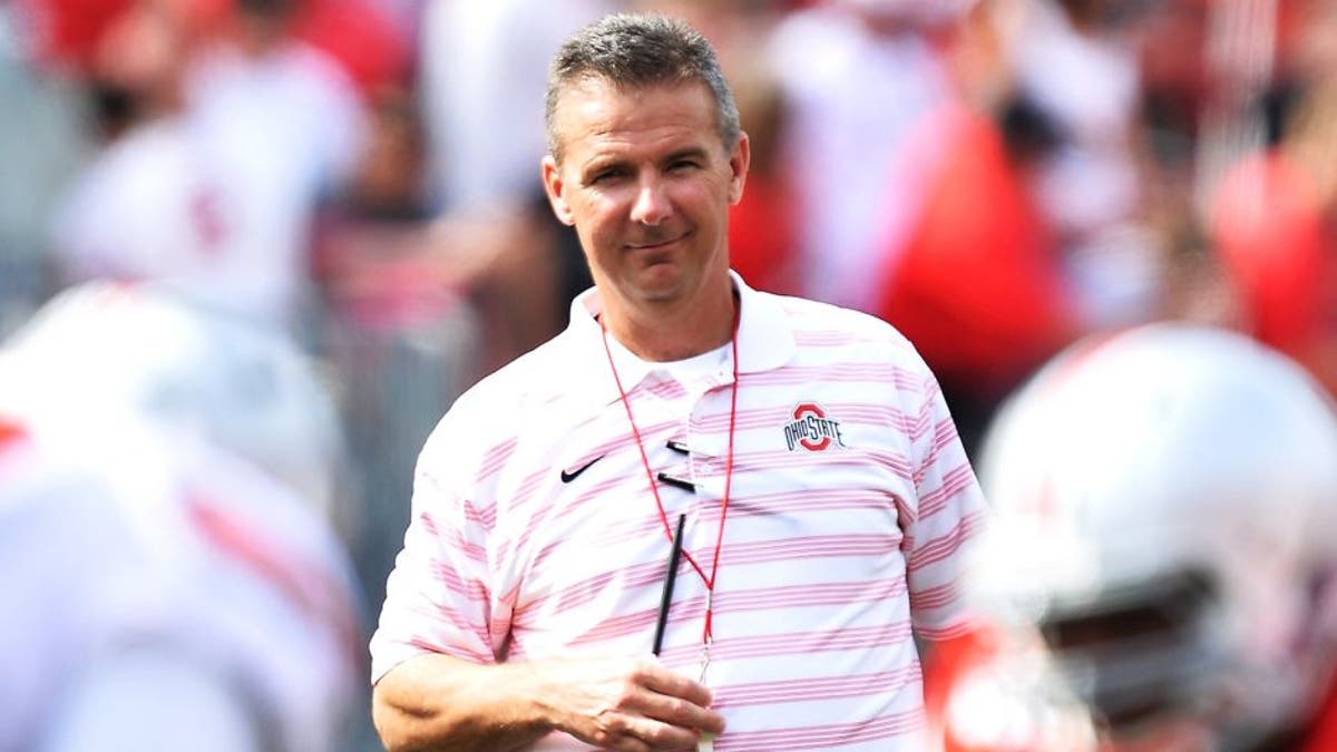 COLUMBUS, OH - APRIL 18: Head Coach Urban Meyer of the Ohio State Buckeyes watches his team scrimmage against each other during the annual Ohio State Spring Game at Ohio Stadium on April 18, 2015 in Columbus, Ohio. (Photo by Jamie Sabau/Getty Images)