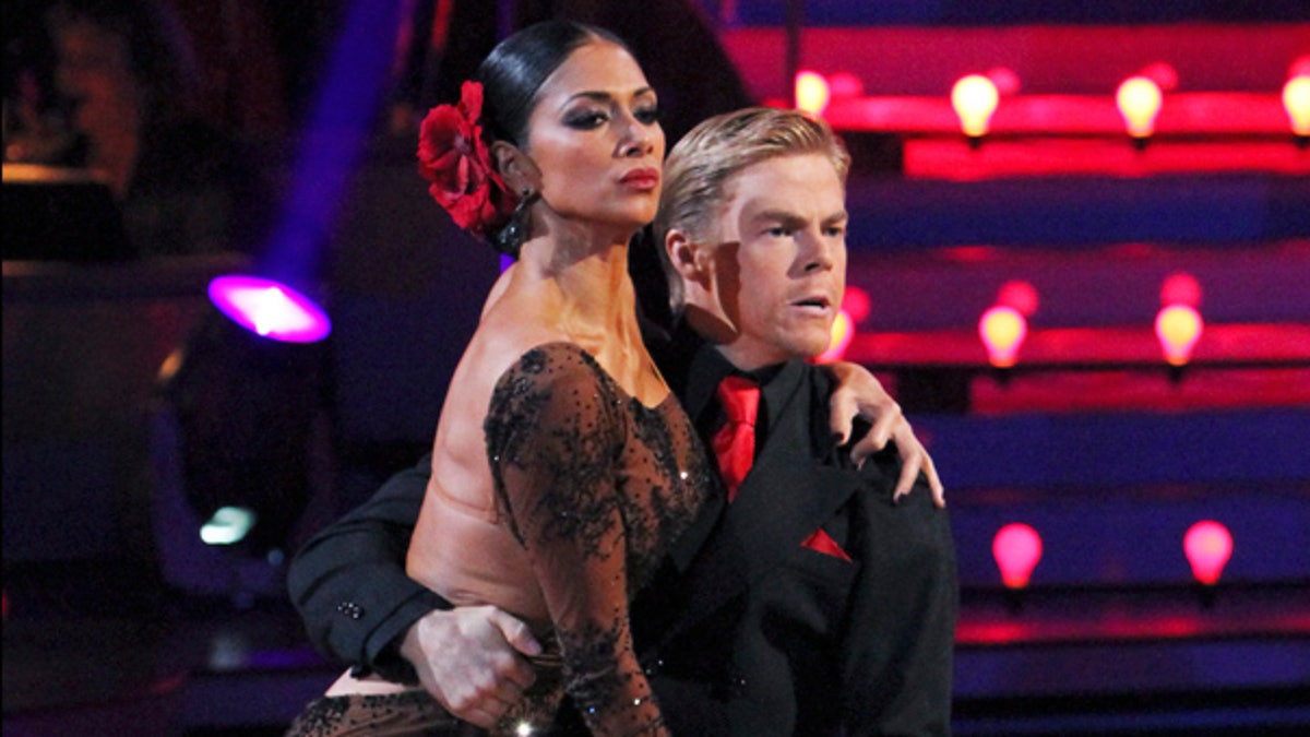Nicole Scherzinger and her partner Derek Hough perform on "Dancing With the Stars."