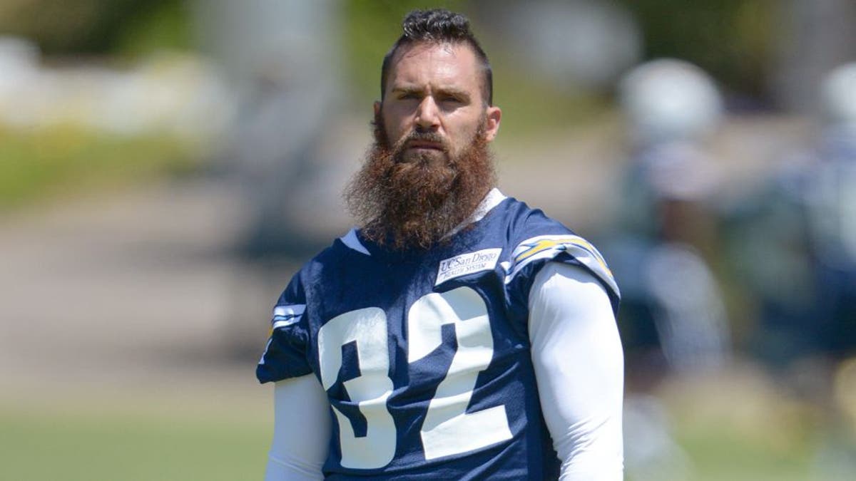 Jun 18, 2014; San Diego, CA, USA; San Diego Chargers safety Eric Weddle (32) at minicamp at Chargers Park. Mandatory Credit: Kirby Lee-USA TODAY Sports