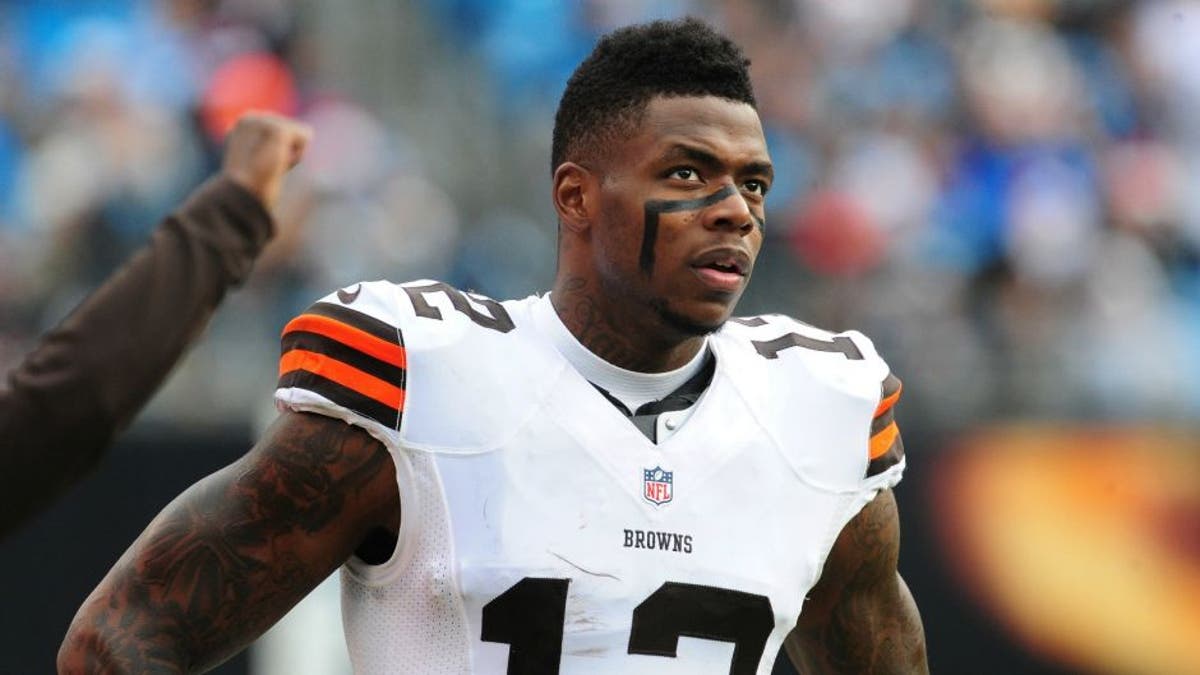 CHARLOTTE, NC - DECEMBER 21: Josh Gordon #12 of the Cleveland Browns watches the action against the Carolina Panthers on December 21, 2014 at Bank of America Stadium in Charlotte, North Carolina. (Photo by Scott Cunningham/Getty Images) *** Local Caption *** Josh Gordon