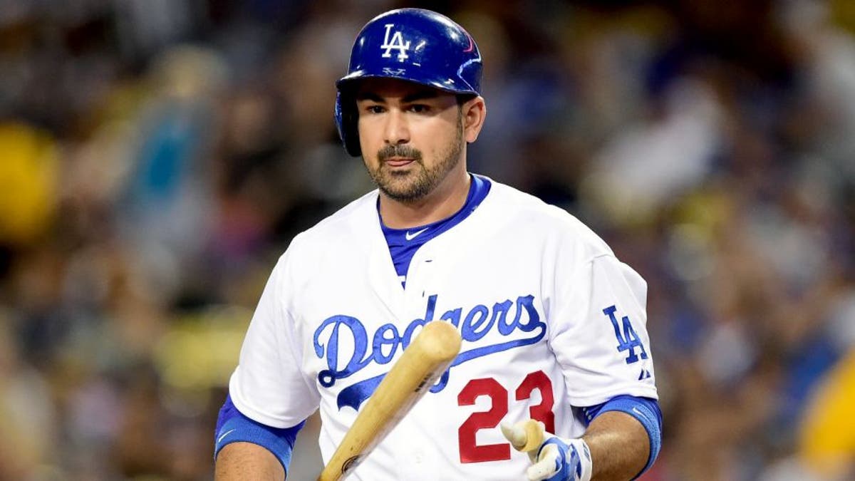 Adrian Gonzalez #23 of the Los Angeles Dodgers during a game