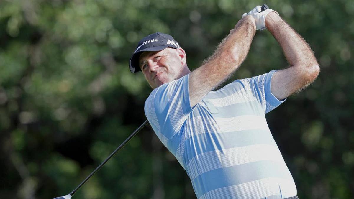 Stewart Cink drives the ball during the first round of the Valero Texas Open golf tournament Thursday, April 20, 2017, in San Antonio. (Tom Reel/The San Antonio Express-News via AP)