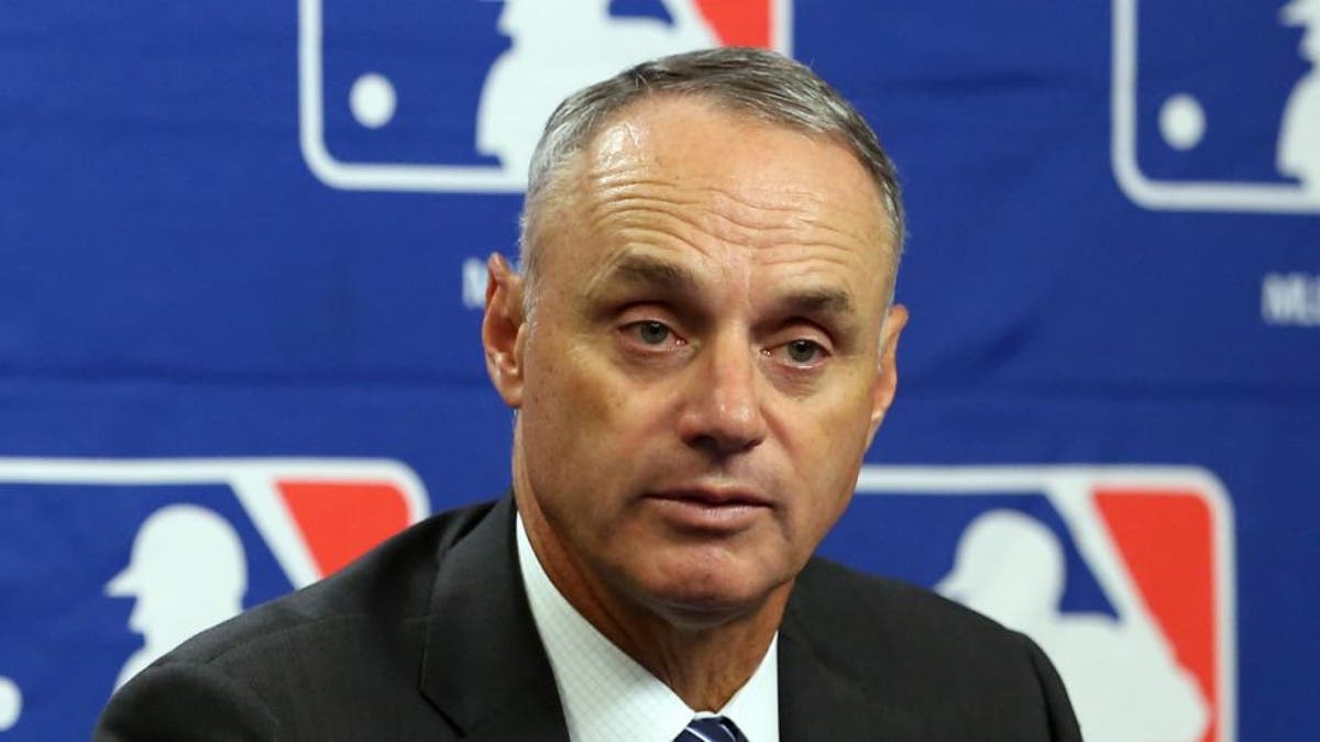 NEW YORK, NY - SEPTEMBER 30: Major League Baseball Commissioner Robert D. Manfred Jr. speaks during the 2015 Sports Diversity & Inclusion Symposium at Citi Field on Wednesday, September 30, 2015 in the Queens borough of New York City. (Photo by Alex Trautwig/MLB Photos via Getty Images)