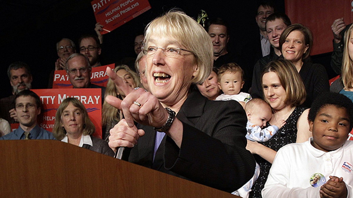 Nov. 2: Sen. Patty Murray, D-Wash., speaks at an election night party for Democrats in Seattle.