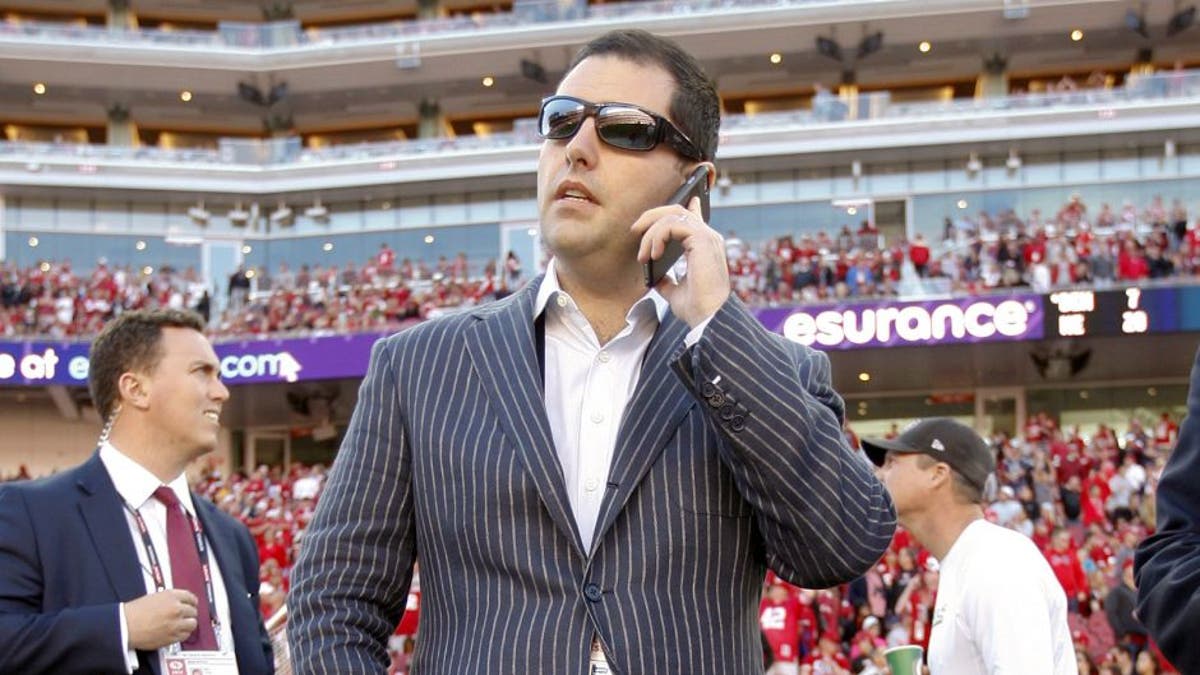 SANTA CLARA, CA - NOVEMBER 2: CEO Jed York of the San Francisco 49ers stands on the sideline during halftime of the game against the St. Louis Rams at Levi Stadium on November 2, 2014 in Santa Clara, California. The Rams defeated the 49ers 13-10. (Photo by Michael Zagaris/San Francisco 49ers/Getty Images)