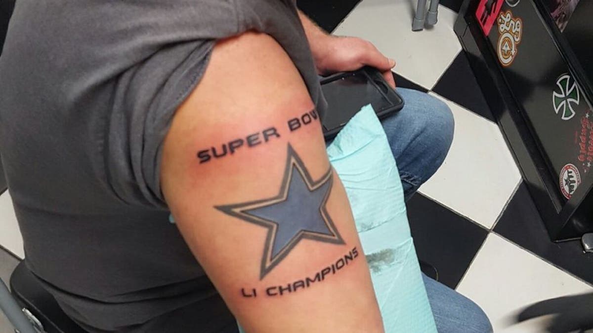 Cowboys fan gets 'Super Bowl LI champions' tattoo