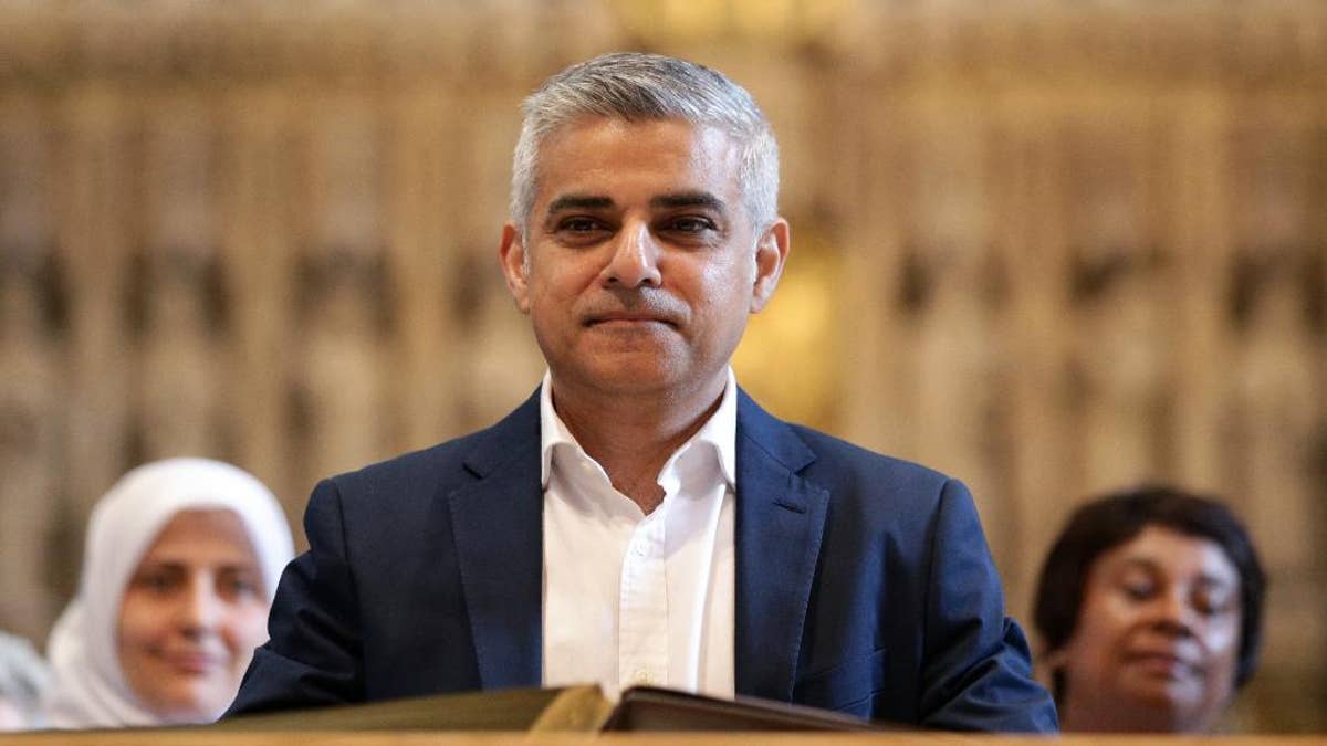 London's new mayor Sadiq Khan attends the official signing ceremony in Southwark Cathedral, London, Saturday May 7, 2016. On Friday the 45-year-old Labour Party politician became the first person of Islamic faith to lead Europe's largest city. (Yui Mok/Pool via AP)