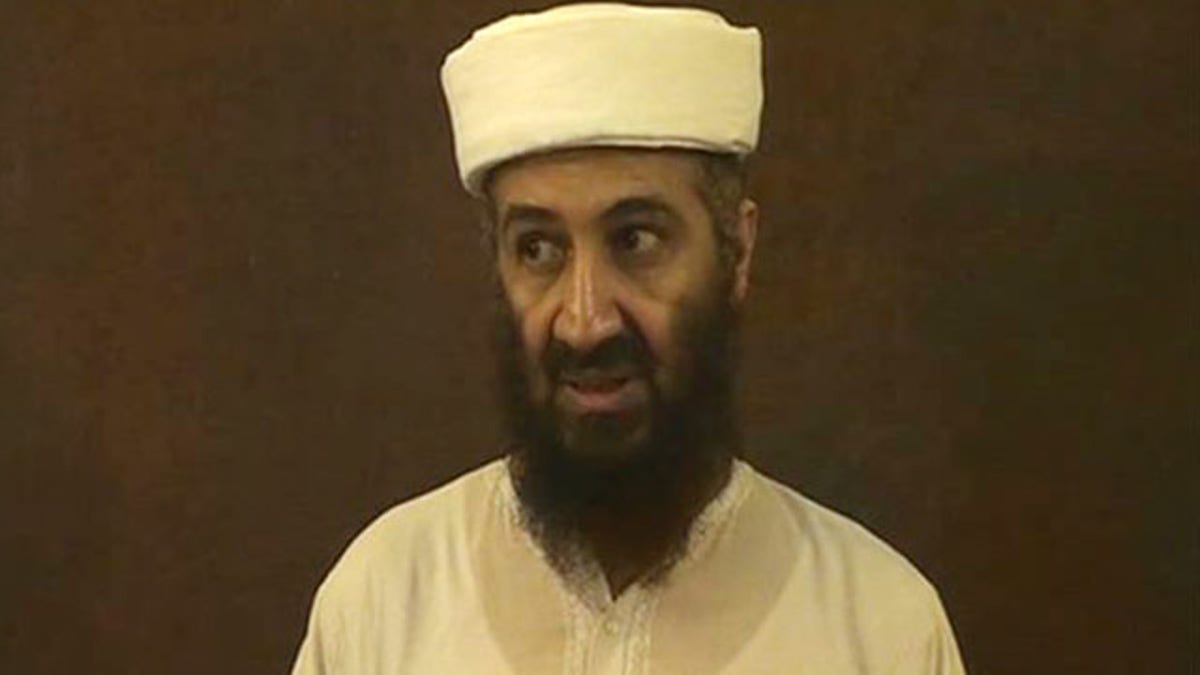 Usama bin Laden speaks in this undated image taken from video provided by the U.S. Department of Defense.