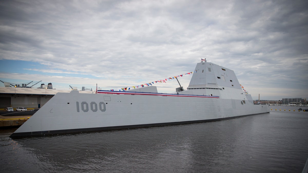 161013-N-ZI635-279 
BALTIMORE (Oct. 13, 2016) The future Zumwalt-class guided-missile destroyer USS Zumwalt (DDG 1000) is pierside at Canton Port Services in preparation for its upcoming commissioning on Oct. 15, 2016. Zumwalt is named for former Chief of Naval Operations Elmo R. Zumwalt and is the first in a three-ship class of the Navy's newest, most technologically advanced multi-mission guided-missile destroyers. (U.S. Navy photo by Petty Officer 2nd Class George M. Bell/Released)
