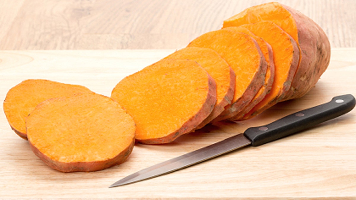 sweet potato, sliced