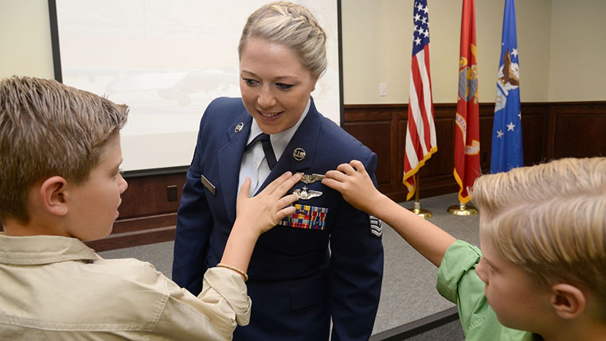 Air force pilot with kids