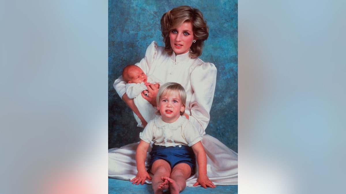 This is a 1984 file photo shows Britain's Princess Diana with sons Prince William, foreground, and Prince Harry. Long dismissed as a party boy, Prince Harry has transformed himself in the public eye and enjoys widespread popularity as he prepares to marry Meghan Markle on May 19, 2018. Harry has become a forceful advocate for veterans and won admiration by speaking openly about his struggle with the pain caused by the early death of his mother, Princess Diana. (AP Photo, file)