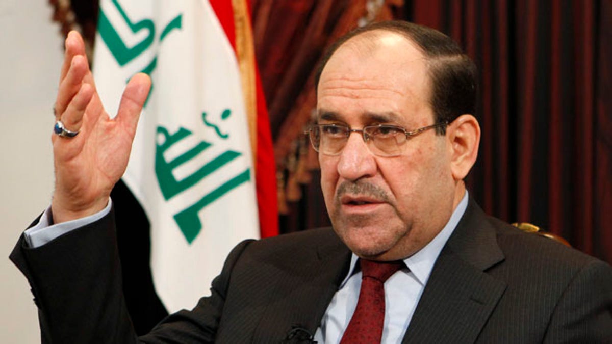 Dec. 3, 2011: Iraq's Prime Minister Nouri al-Maliki speaks during an interview with The Associated Press in Baghdad, Iraq.