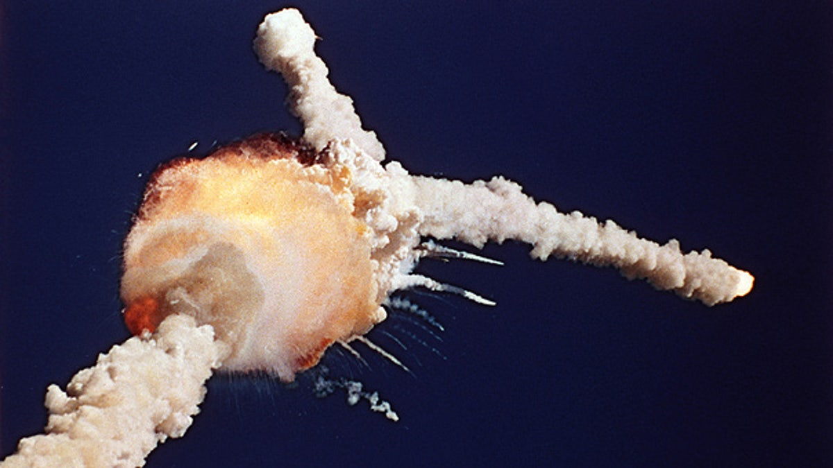 Jan. 28, 1986: The space shuttle Challenger explodes shortly after lifting off from the Kennedy Space Center in Cape Canaveral, Fla.
