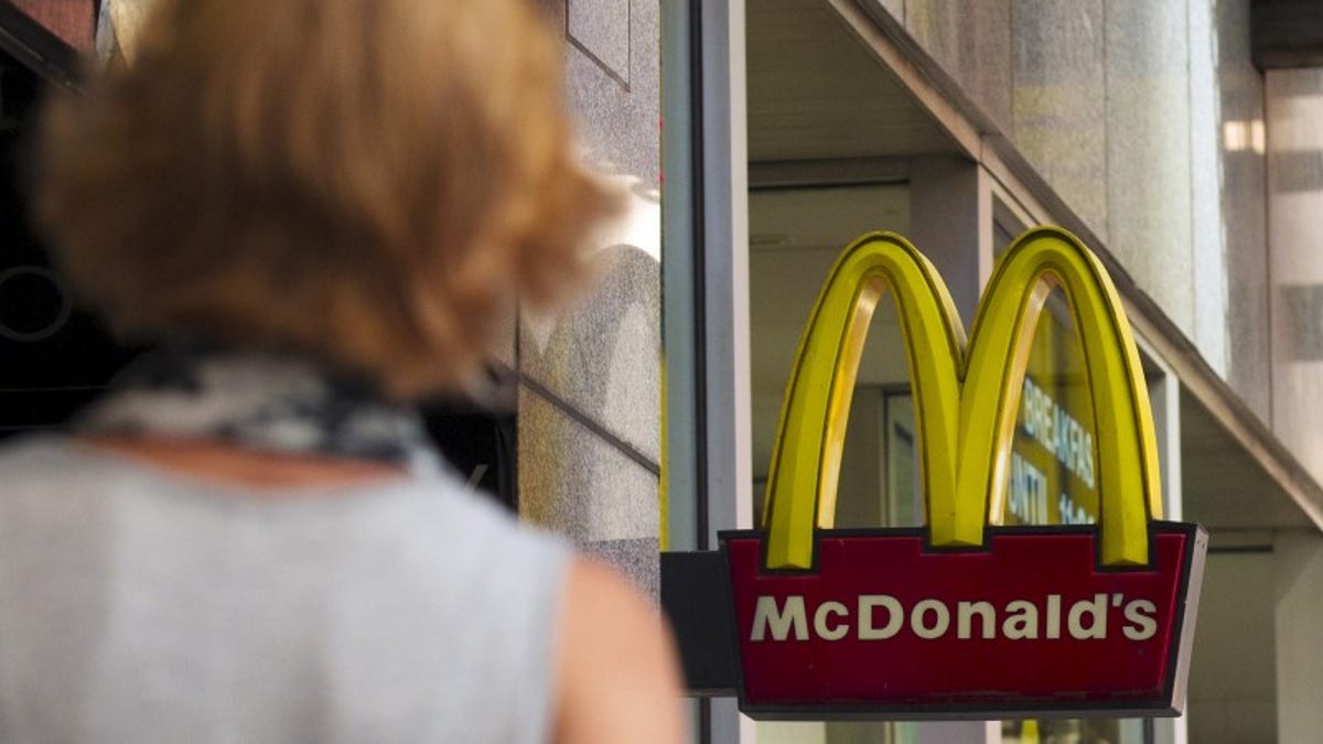 The sign for McDonald's in Times Square is seen in New York July 23, 2015. REUTERS/Brendan McDermid