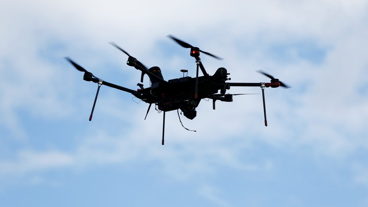 An Airspace Systems Interceptor autonomous aerial drone flies during a product demonstration in Castro Valley, California March 6, 2017. Picture taken March 6, 2017. REUTERS/Stephen Lam - RC1A7FAE5DA0