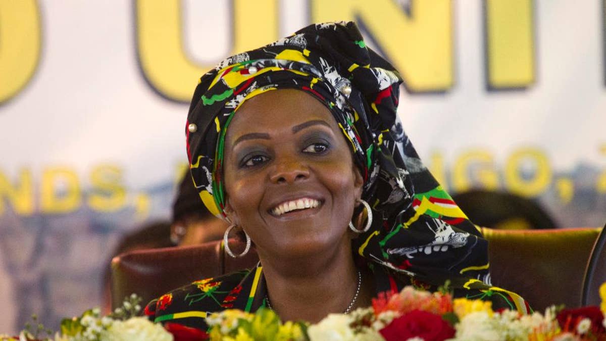 Zimbabwean first lady Grace Mugabe attends the opening session of the ZANU PF 16th Annual Peoples Conference in Masvingo, about 300 kilometres, south of the capital Harare, Friday Dec. 16, 2016. President Robert Mugabe officially opened the conference where he is set to be endorsed as the ruling party candidate for Presidential elections set for 2018. (AP Photo/Tsvangirayi Mukwazhi)