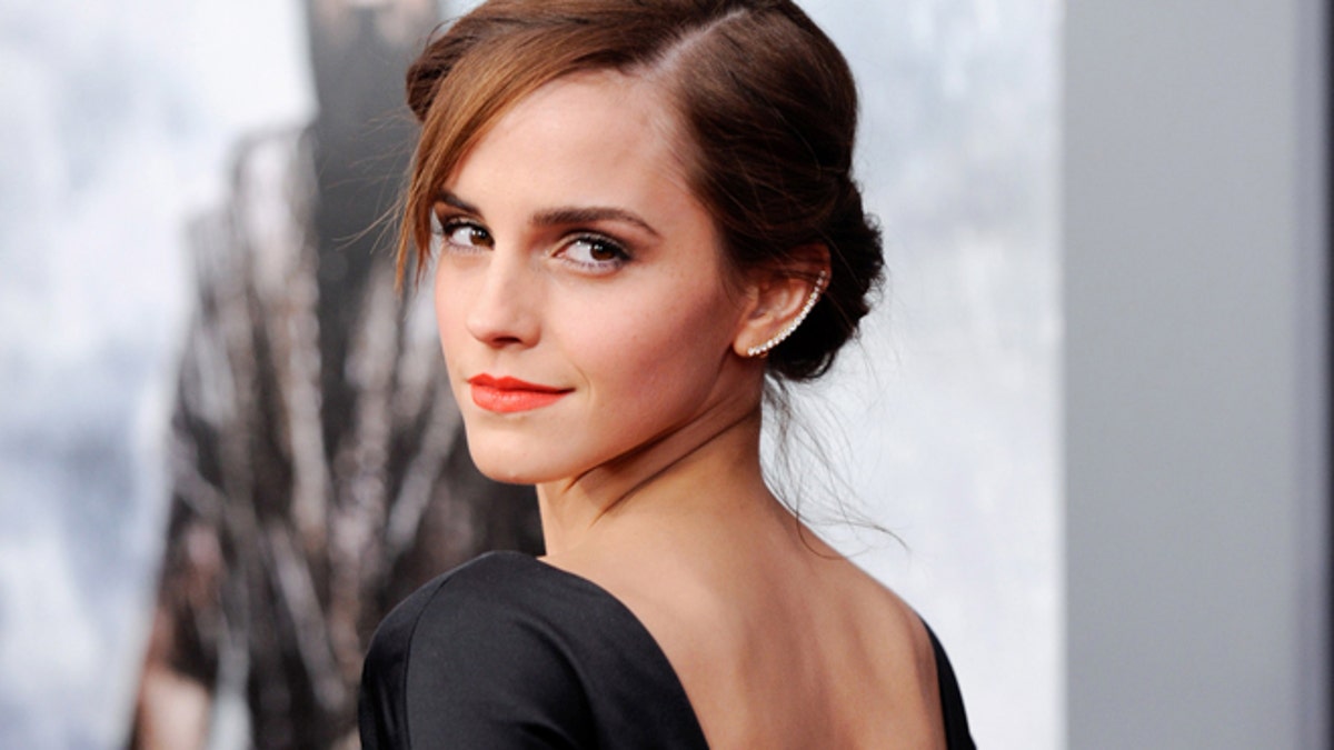 FILE - This March 26, 2014 file photo shows actress Emma Watson at the premiere of 
