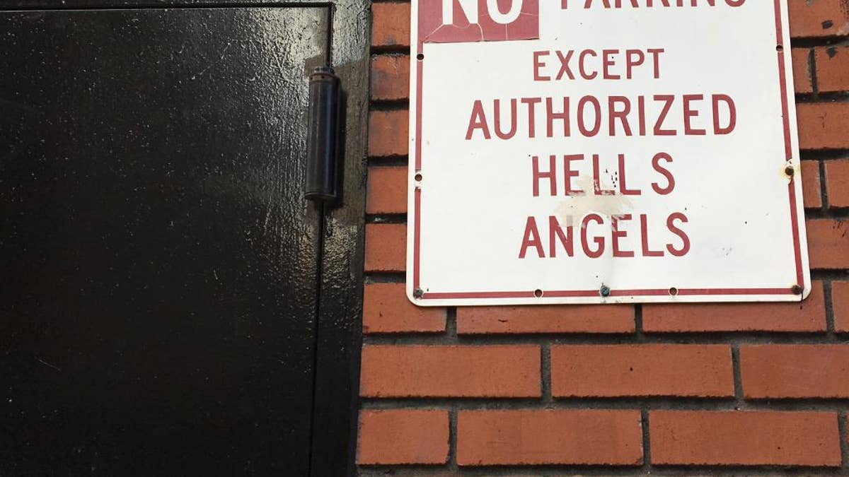 No parking except for Hells Angels sign
