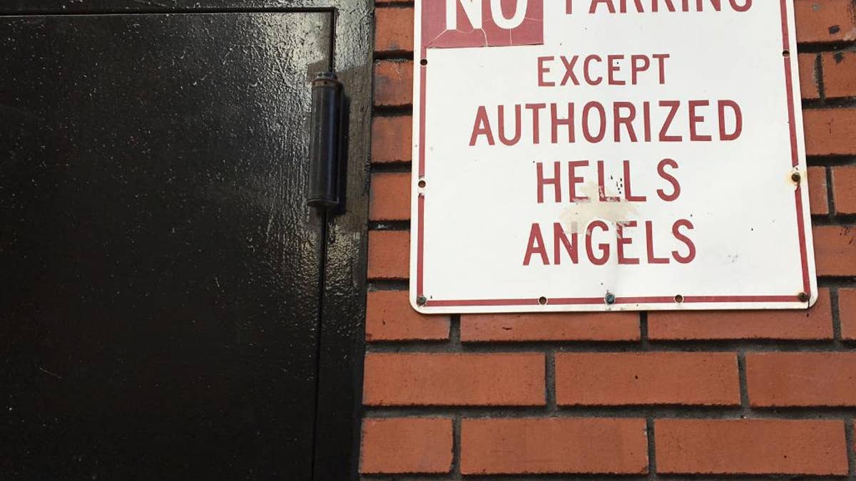 No parking except for Hells Angels sign