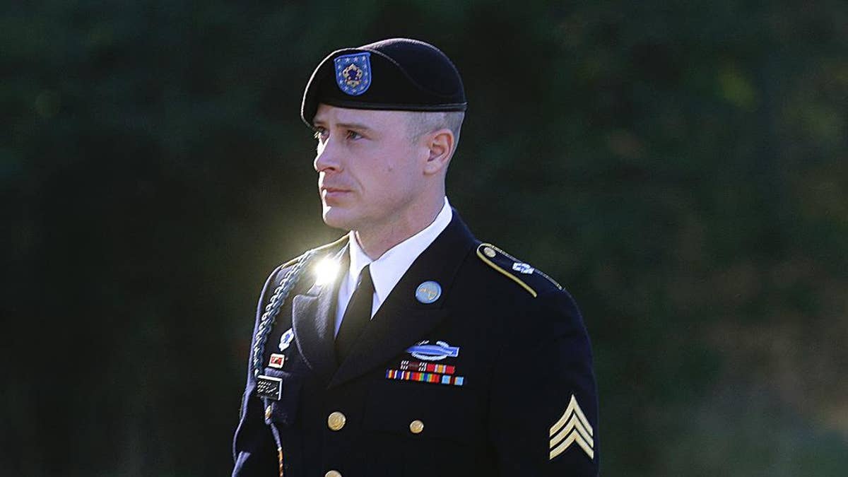 FILE - In this Jan. 12, 2016, file photo, Army Sgt. Bowe Bergdahl arrives for a pretrial hearing at Fort Bragg, N.C.  Bergdahl is due back in court for a pretrial hearing on accusations that he endangered fellow service members by walking off his post in Afghanistan in 2009. The Friday, Dec. 16 hearing will likely include further arguments on whether prosecutors should be allowed to admit evidence of injuries to service members who searched for Bergdahl.  (AP Photo/Ted Richardson, File)