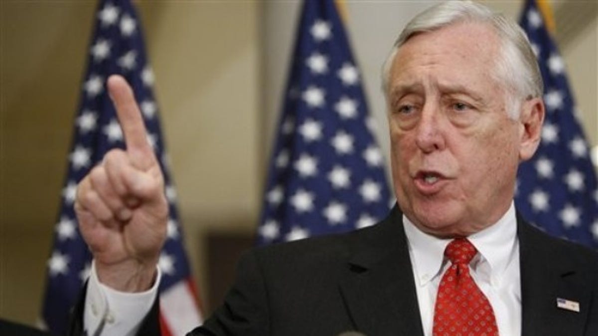 House Majority Leader Steny Hoyer of Md. speaks to reporters on Capitol Hill in Washington, Friday, Jan. 15, 2010, at the conclusion of the Democratic Leadership caucus retreat. (AP Photo/Pablo Martinez Monsivais)