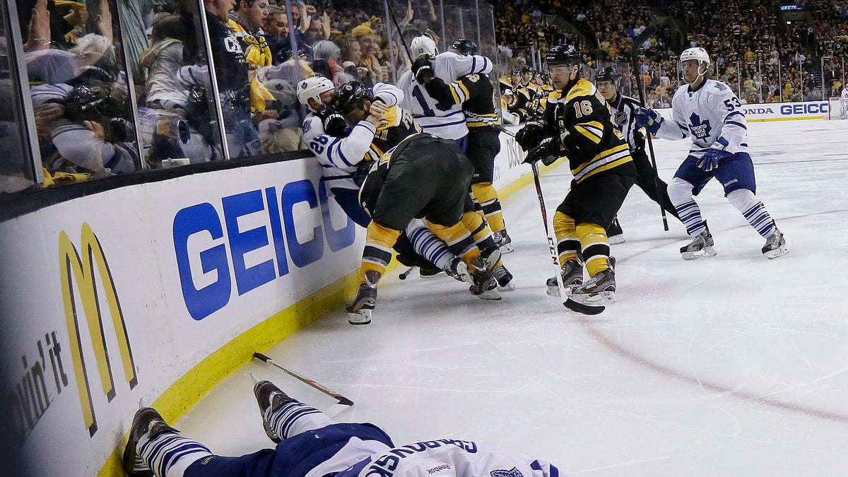 APTOPIX Maple Leafs Bruins Hockey