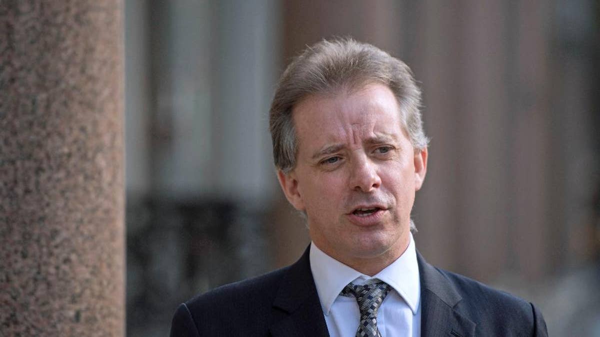 Christopher Steele, former British intelligence officer in London Tuesday March 7, 2017 where he has spoken to the media for the first time . Steele who compiled an explosive and unproven dossier on President Donald Trump’s purported activities in Russia has returned to work. Christopher Steele said Tuesday he is “really pleased” to be back at work in London after a prolonged period out of public view. He went into hiding in January. (Victoria Jones/PA via AP)