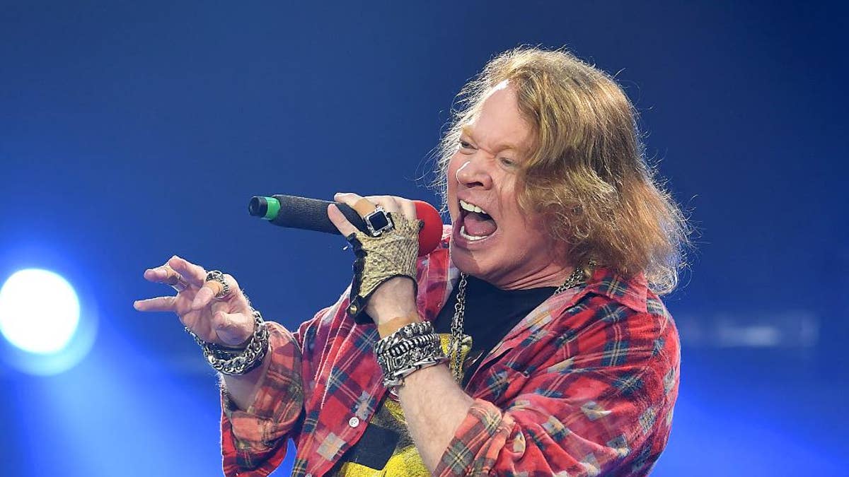 Axl Rose of the band AC/DC performs at the Olympic Stadium in London, Saturday, June 4, 2016. (Photo by Mark Allan/Invision/AP)-