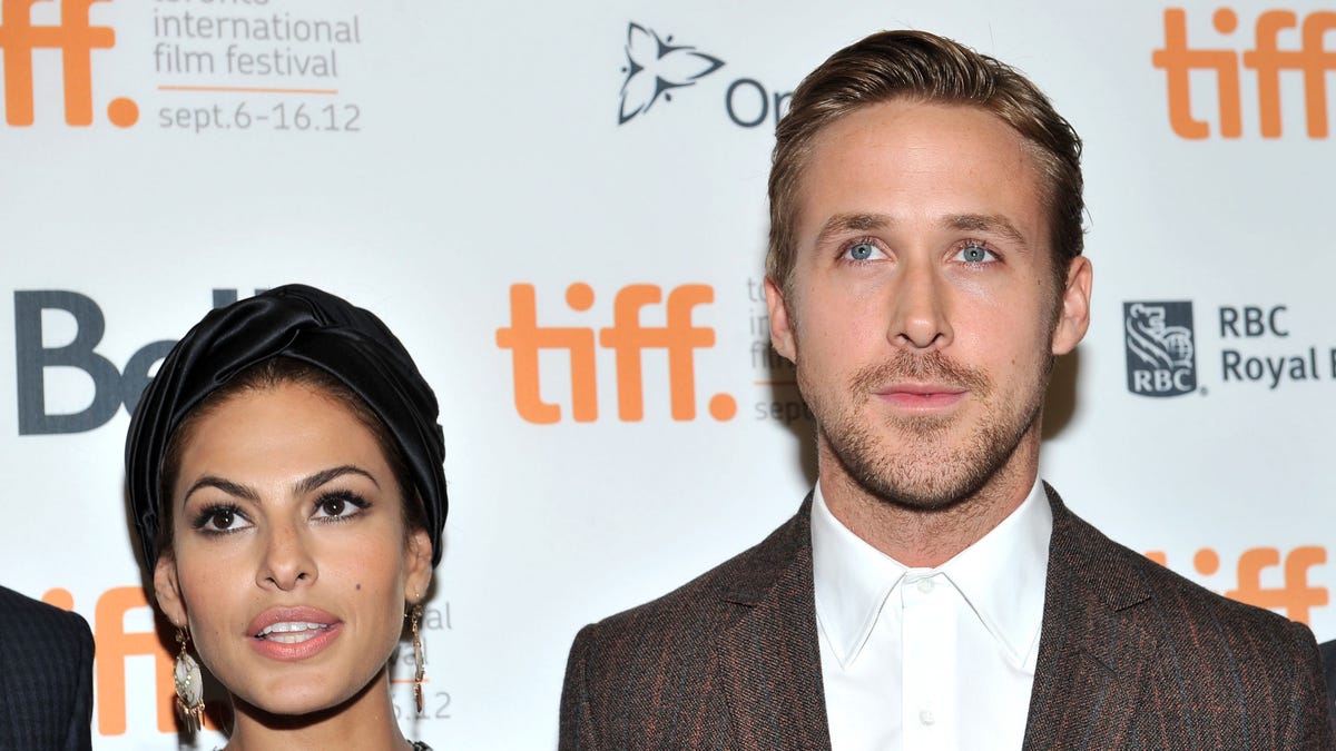 Eva Mendes and Ryan Gosling at a premiere