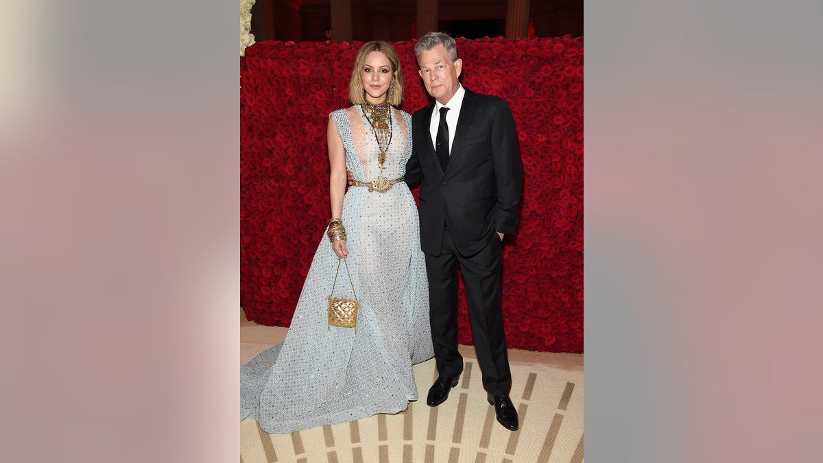 NEW YORK, NY - MAY 07:  Katharine McPhee and David Foster attend the Heavenly Bodies: Fashion & The Catholic Imagination Costume Institute Gala at The Metropolitan Museum of Art on May 7, 2018 in New York City.  (Photo by Kevin Mazur/MG18/Getty Images for The Met Museum/Vogue)