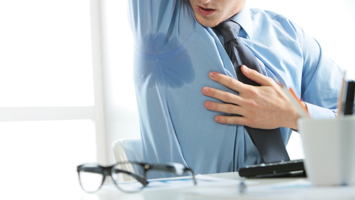 Businessman sweating