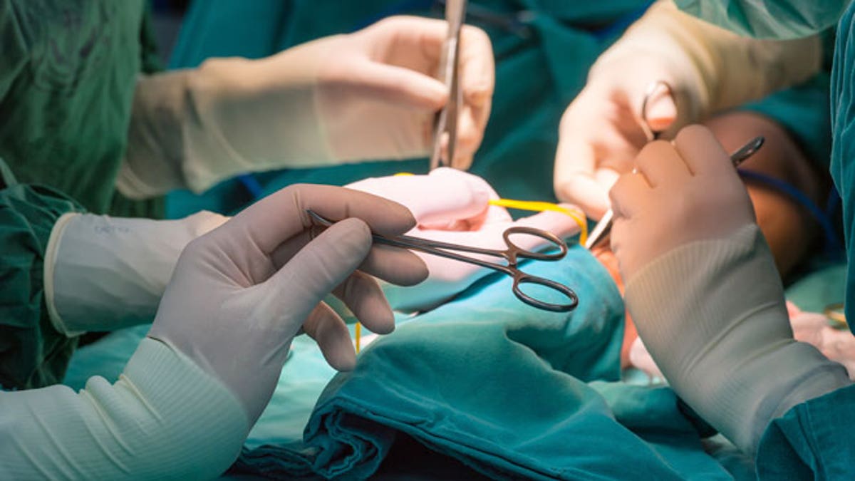 scrub nurse give surgical tool to surgeon