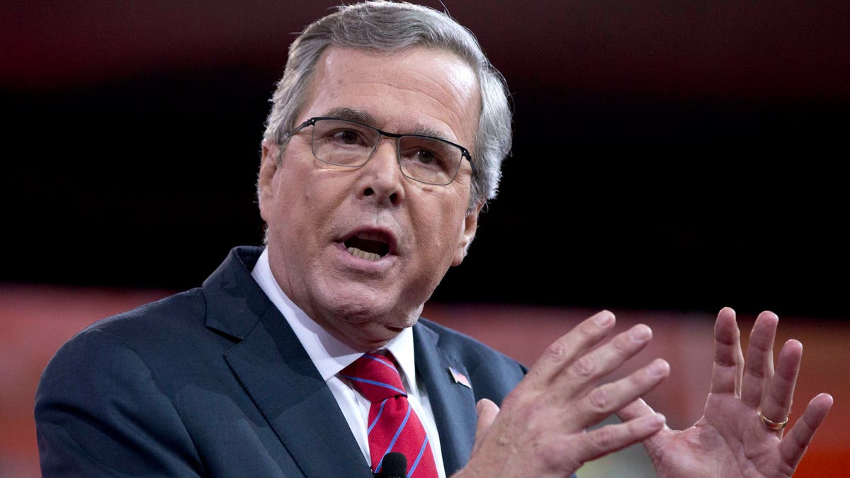 Former Florida Gov. Jeb Bush speaks during the Conservative Political Action Conference (CPAC) in National Harbor, Md., Friday, Feb. 27, 2015. (AP Photo/Carolyn Kaster)