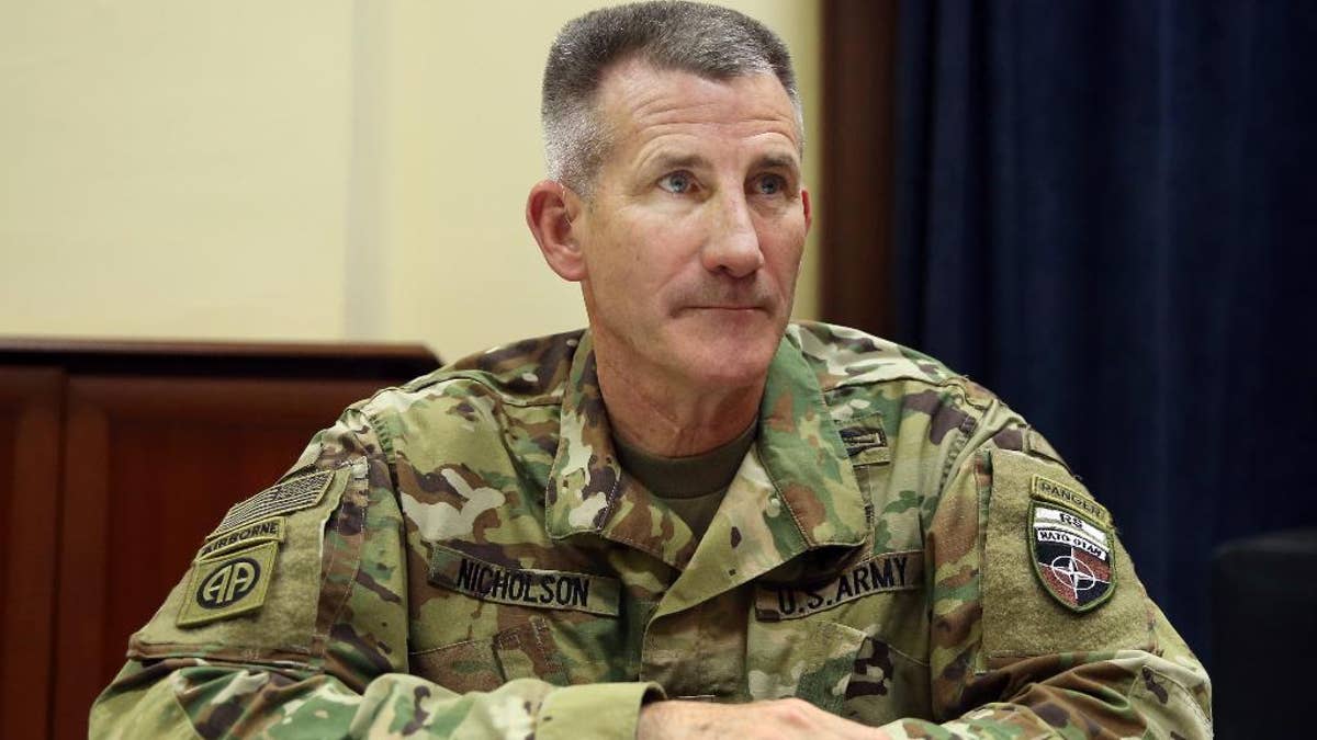 U.S. Army Gen. John Nicholson is interviewed at his office in Kabul, Afghanistan, July 27, 2016.