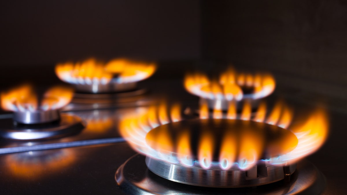 Gas burning in the burner of gas oven