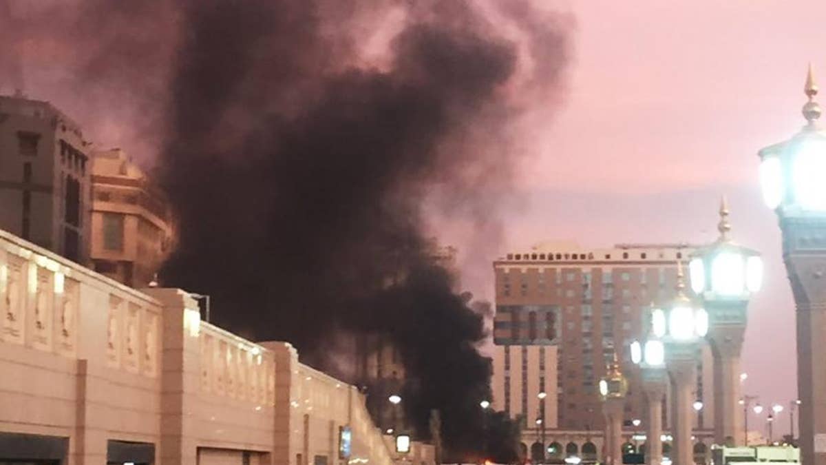 The explosion site in Medina on Monday.