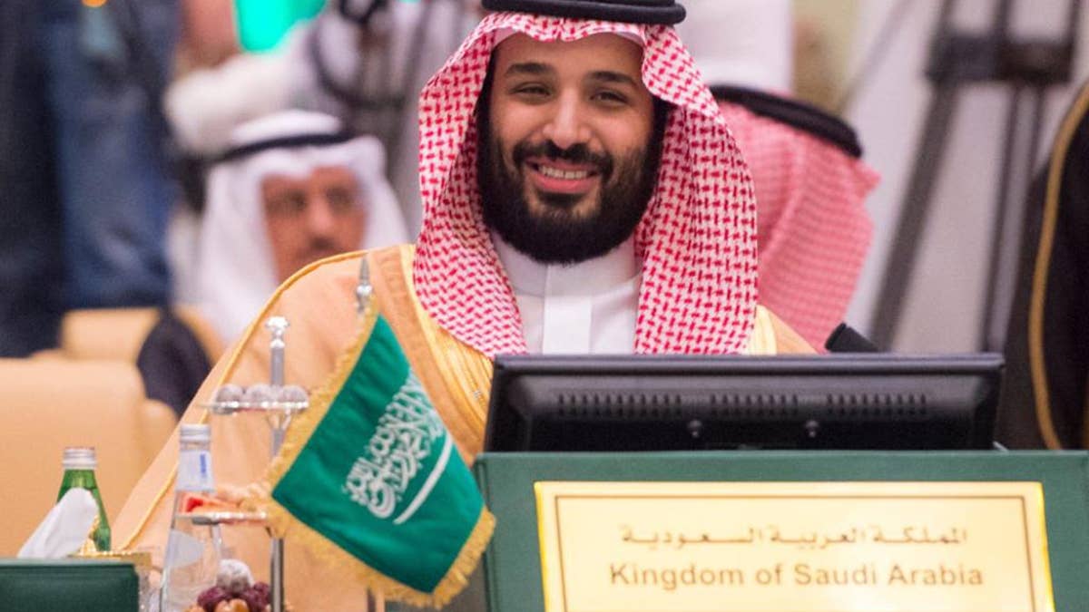 In this Thursday, April 27, 2017 photo released by Saudi Press agency, SPA, Saudi Defense Minister and Deputy Crown Prince Mohammed bin Salman reacts during the opening of the Gulf Cooperation Countries, GCC, Interior, Foreign, Defence Ministers Joint Meeting in Riyadh, Saudi Arabia. (Saudi Interior Ministry via AP)