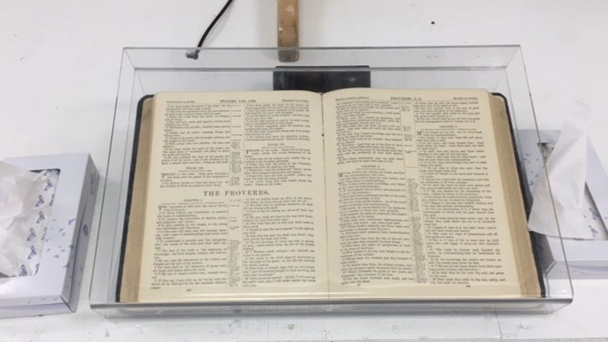 Bible displayed in a church