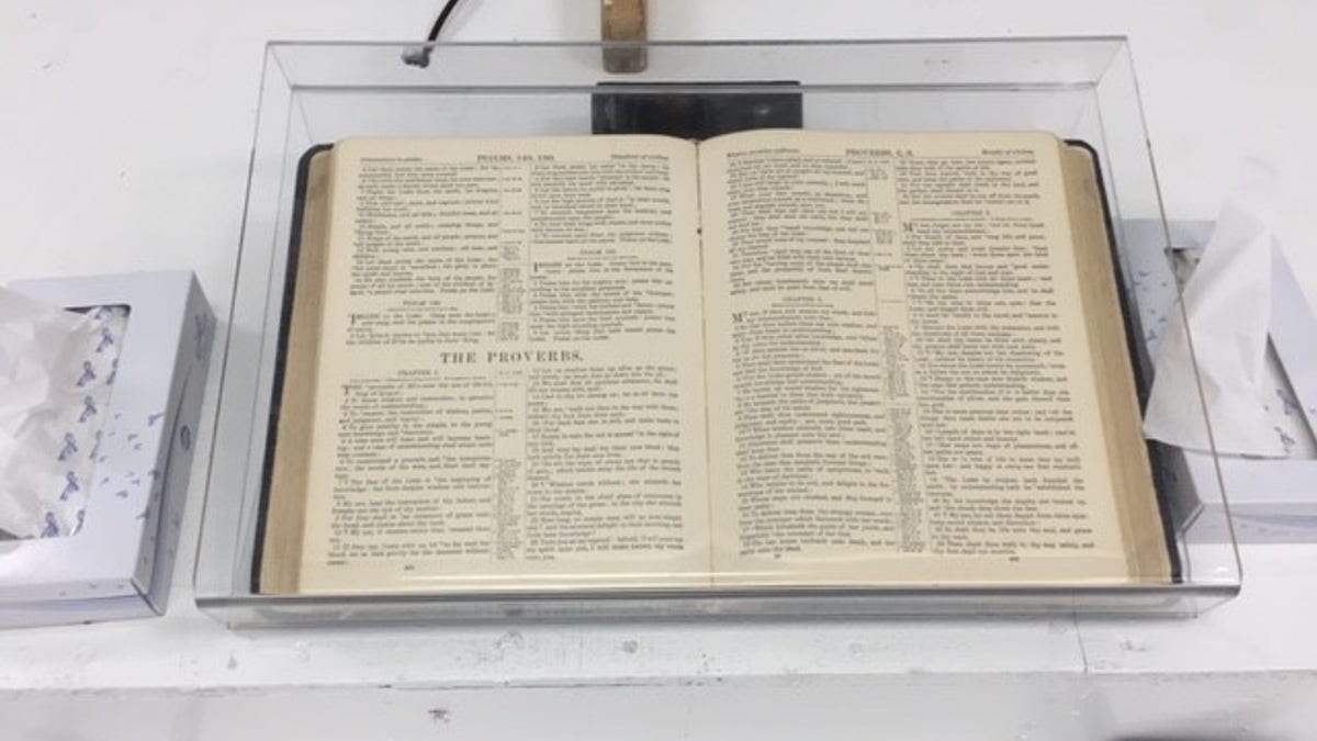 Bible displayed in a church