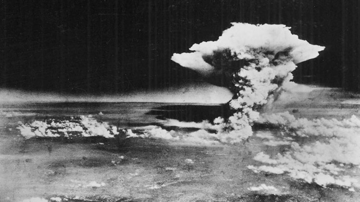 FILE Aug. 6, 1945: Photo released by the U.S. Army, a mushroom cloud billows about one hour after an atomic bomb was detonated above Hiroshima, western Japan.