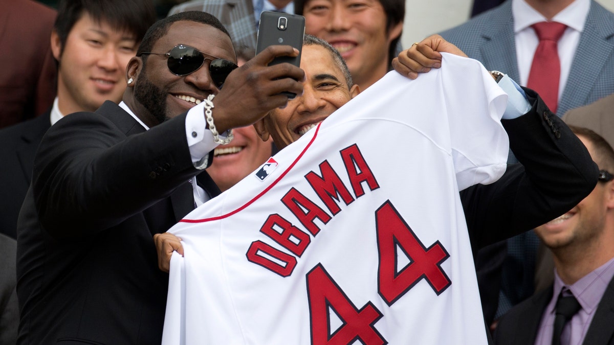 APTOPIX Obama Red Sox Baseball