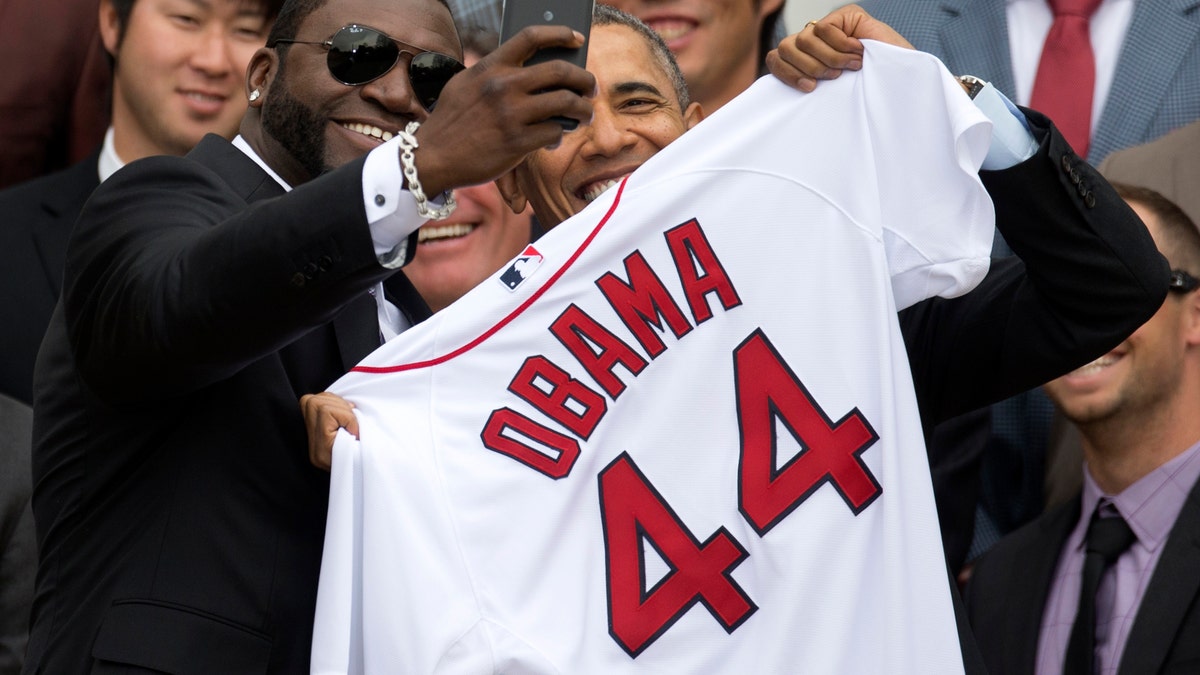 APTOPIX Obama Red Sox Baseball