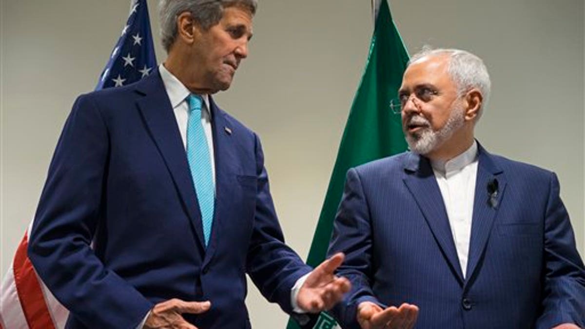 In this September file photo, Secretary of State John Kerry, left, meets with Iranian Foreign Minister Mohammad Javad Zarif at United Nations headquarters. (AP Photo/Craig Ruttle)