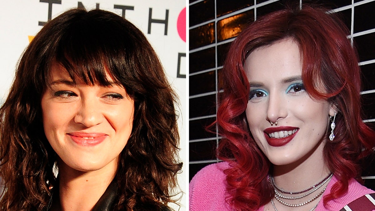 Asia Argento (L) and Bella Thorme. Getty Images