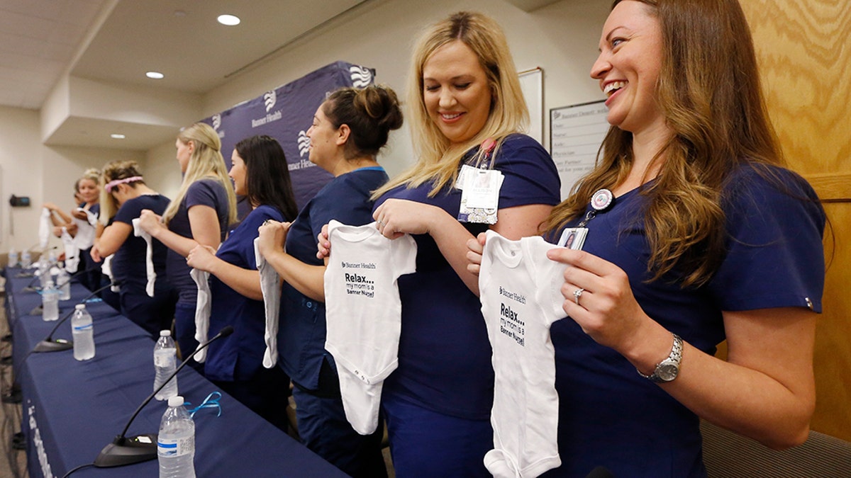 16 nurses at Banner Desert Medical Center in Mesa outside Phoenix were all expecting babies between October and January.