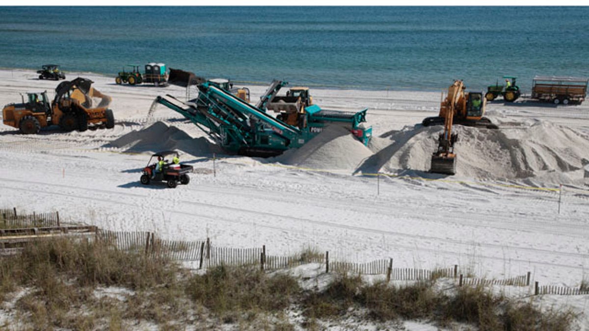 Gulf Oil Spill Scrubbing Beaches