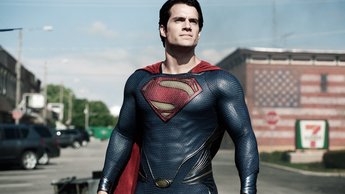 This film publicity image released by Warner Bros. Pictures shows Henry Cavill as Superman in 